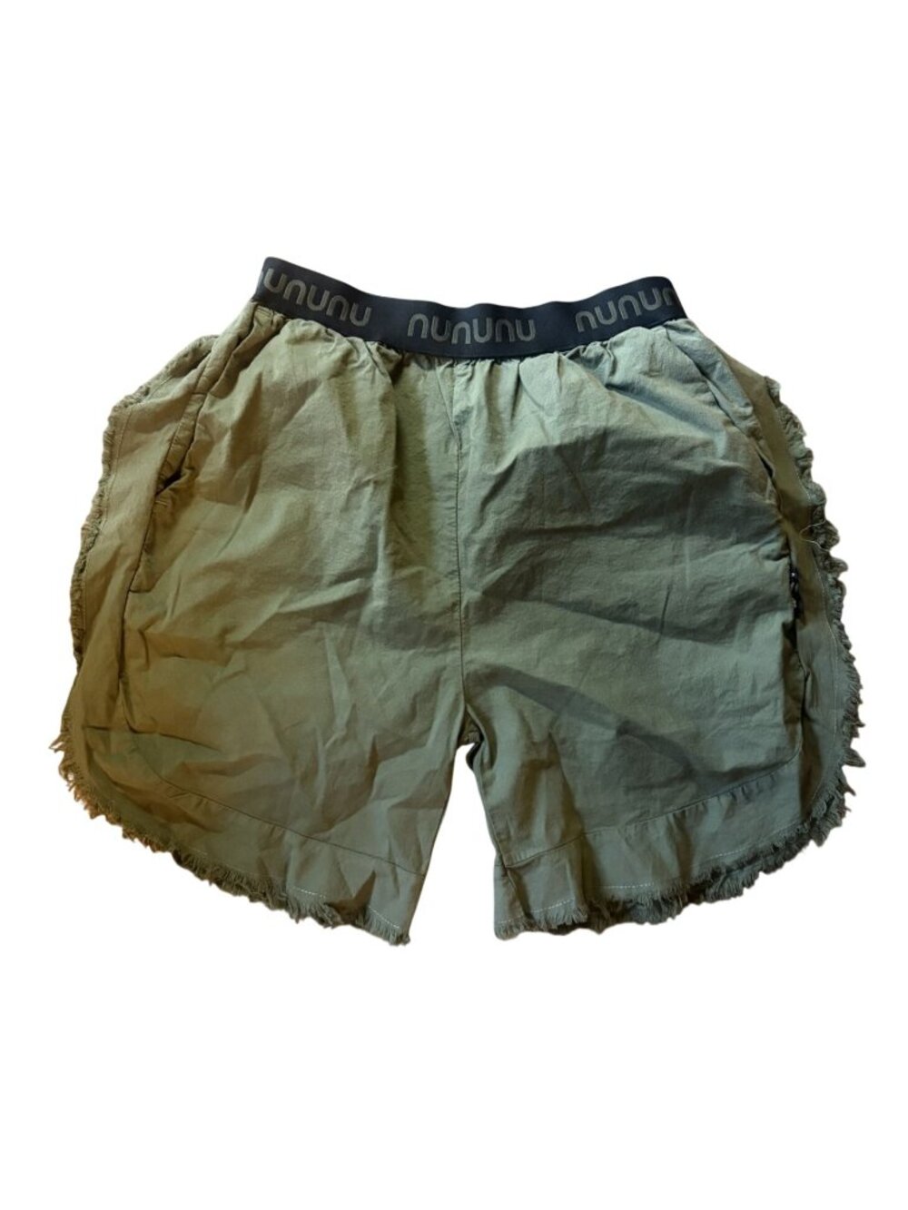 nununu Airy Ruffled Shorts in Olive